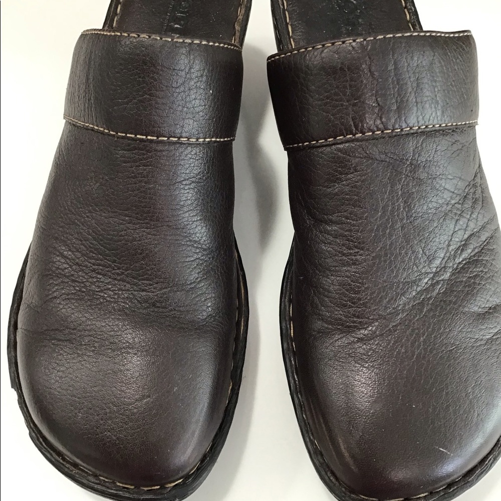 Born Brown Leather Mules